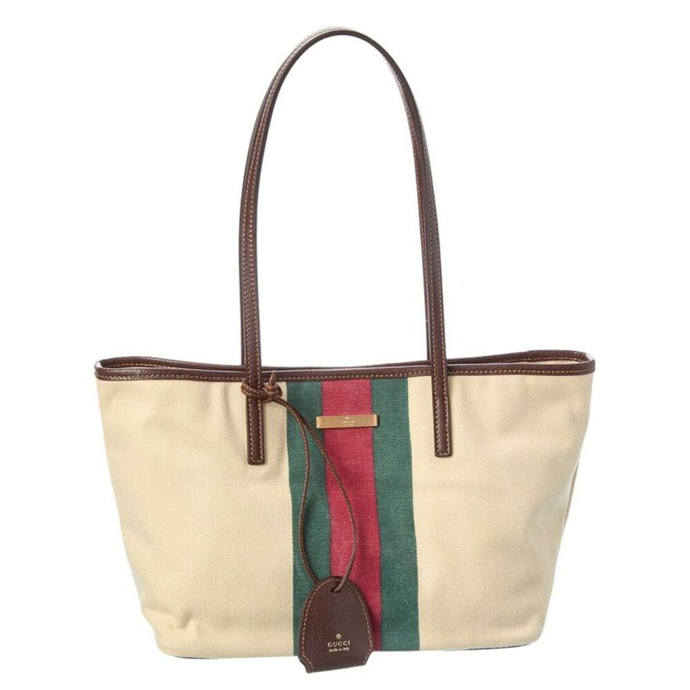 Gucci Tribeca Small Canvas & Leather Tote, White
